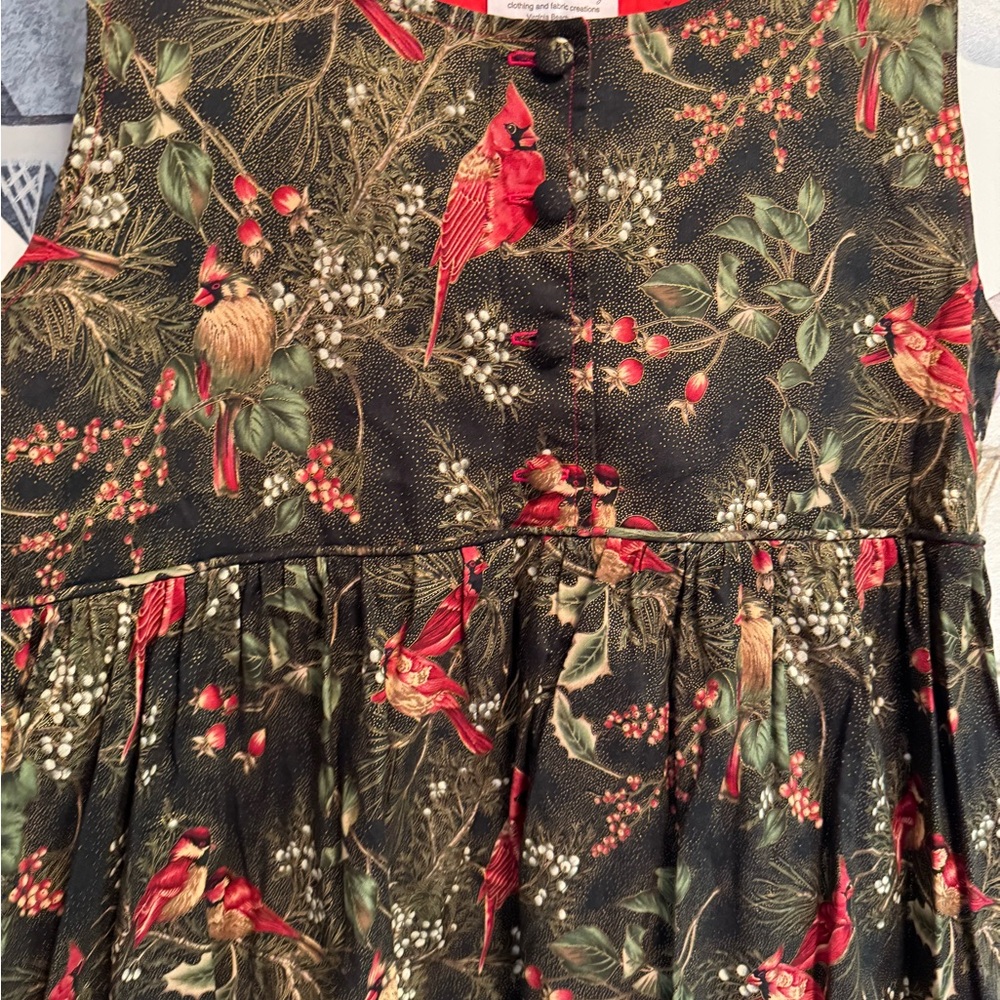 Vintage handmade winter cardinal jumper dress small - Picture 3 of 6